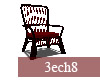 Red & Black Ratan Chair