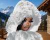 Zariah Fur Hood White