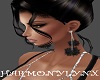 NIGHT EARRINGS BLK SLVR