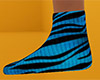 Teal Tiger Stripe Socks (F)