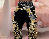 Gold Black Ripped Pants