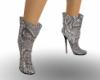Silver Snakeskin Boots