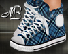 -MB- Shoes Plaid Blue