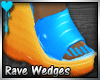 D™~Rave Wedges: Blue