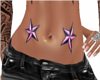 Pink stars belly tattoo
