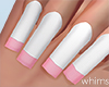 PopGirl Pink White Nails