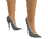 (T) Grey Spiked Heels