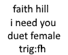 faith hill i need u fem.