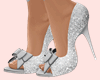 E* Silver Glitter Heels