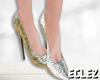 Sequin Heels gold