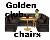 Golden club chairs table