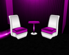 purple /white club chair