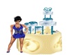 Blue N Gold Wedding Cake