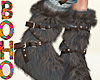 Brown Fur Buckle Boots