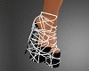 black white strap heels