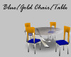 blue/gold Chair/Table