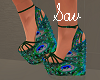 Green Peacock Wedges