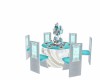 teal and silver table