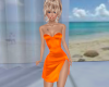 Fall Orange Silk Dress