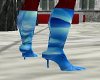 blue and white boots