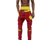 Yellow Red Distress Jean