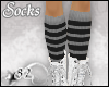 *82 Striped Knee Socks