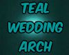 teal/blk wedding arch