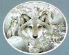 White wolf round poster