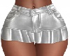 LeatherMini Skirt-Silver