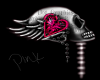 Skull Love sticker Pink