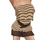 (k) brown stiped skirt
