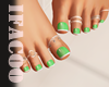 Feet French Nails Green