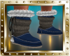 BLUE WHITE FURRY BOOTS-M