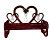 BURGANDY  HEART BENCH