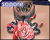 *s* owl rose tattoo