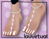 Bare flat feet w/pearls