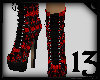13 Floral Boot Red