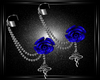 blue cancan rose earring