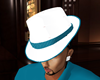White/Teal Mafia Hat