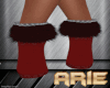 red shimmer boots