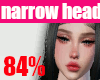 👩84% narrow head