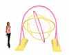 Pink n Yellow Hoop Rings