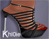 K black leatherette heel