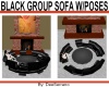 BLACK GROUP SOFA W/POSES