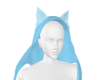 kawaii blue neko hood :3