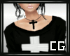(CG) Cross Top Black