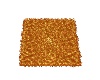 Furry gold square rug
