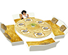 Gold / White Patio Table
