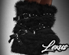 y2k Fur Boots blk