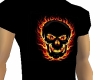 Flaming skull mens shirt